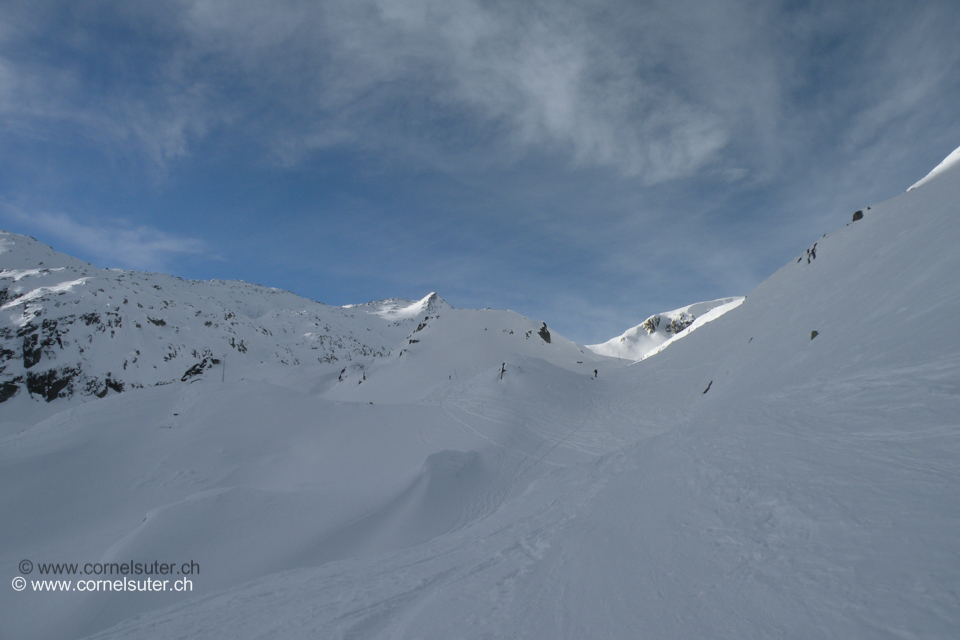 Abbiegen in Richtung Rotondohütte.