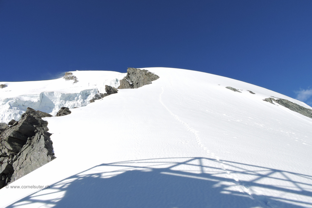 Bei der Bergstation beim Skilift ab hier beginnt die Nordwand Route.